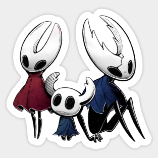 the knight, hornet, and the hollow knight trio Sticker